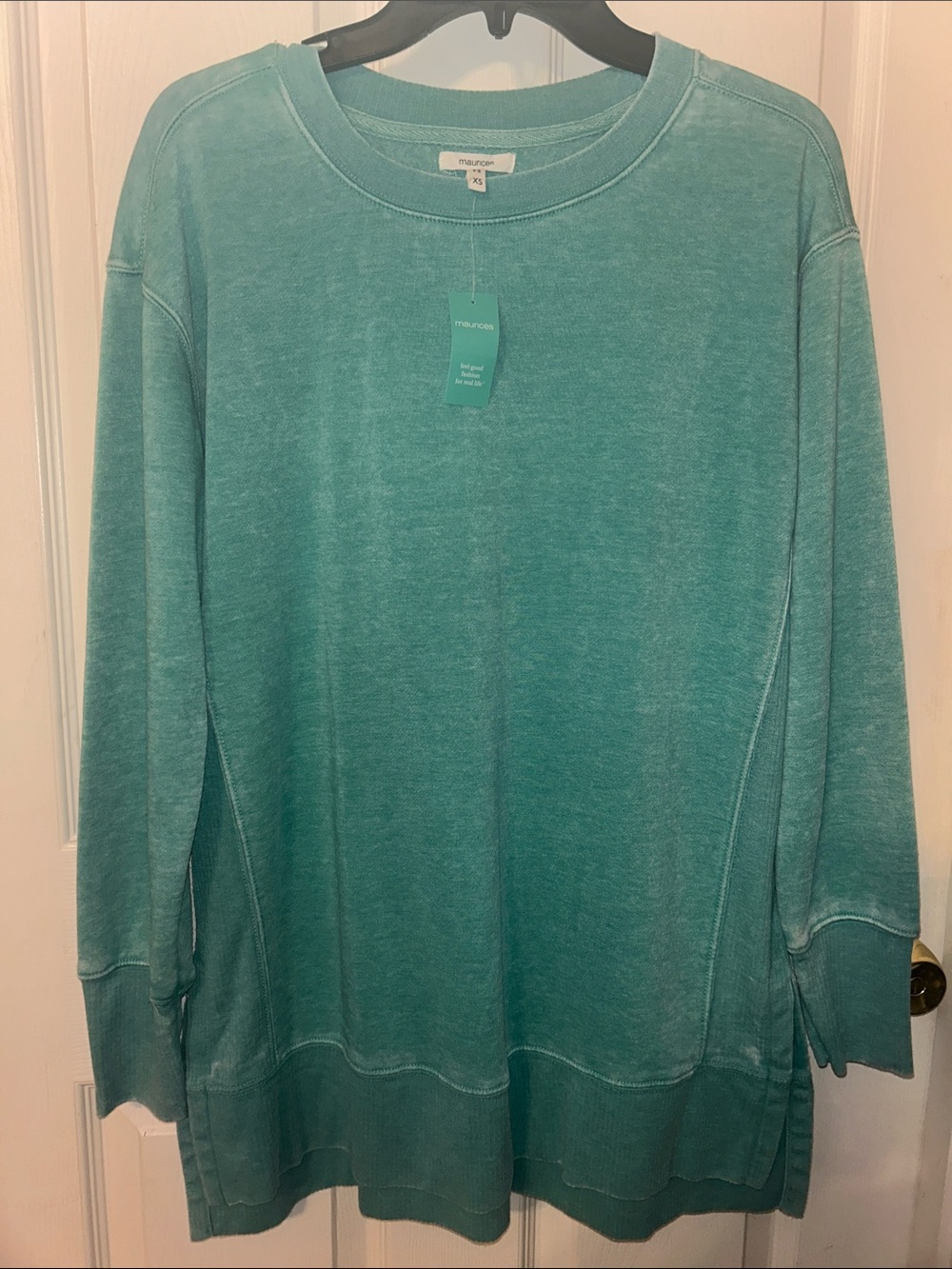 Maurices Teal Crewneck Pullover sweatshirt